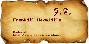 Frankó Hermiás névjegykártya